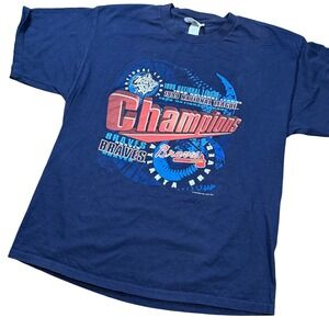 Vintage 1999 Atlanta Braves Champions T-Shirt MLB Baseball Graphic Tee XL CSA‎